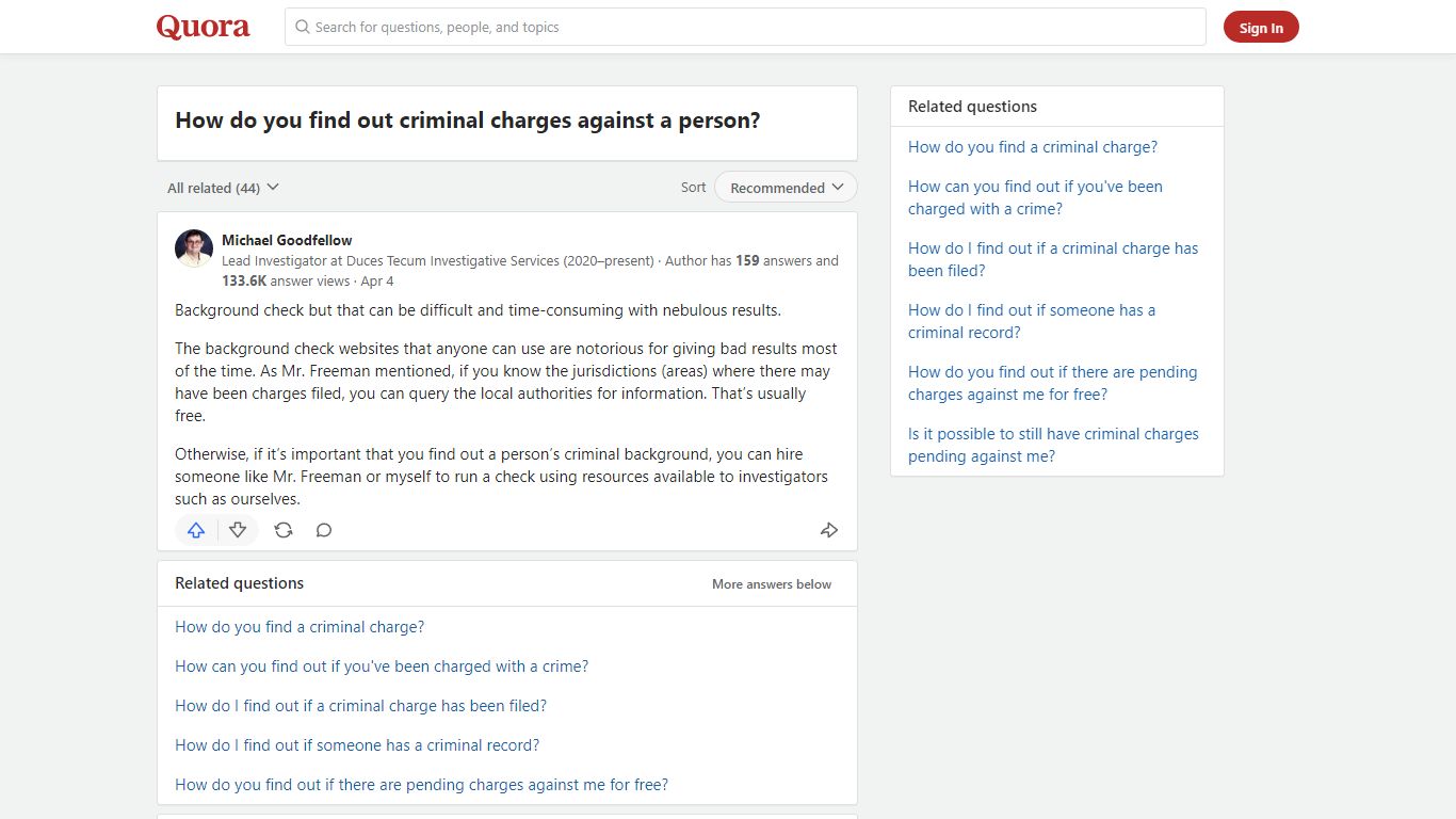 How to find out criminal charges against a person - Quora